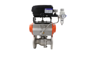 Ball Valve 2 pieces with Pneumatic actuator assembled by flange