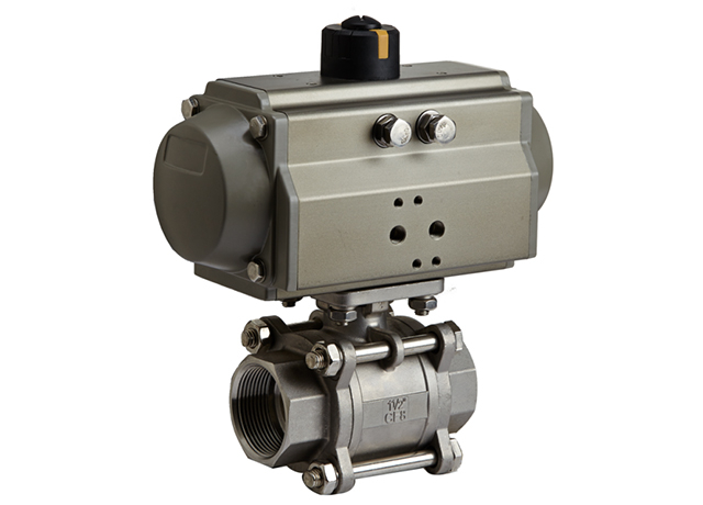 Pneumatic 3pieces srew thread ball valve